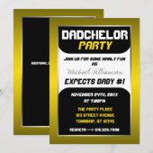 Dadchelor Party - Geel & Zwart Uitnodigingen (Voorkant / Achterkant)