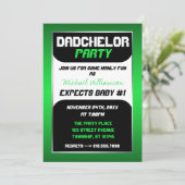 Dadchelor Party - Groene & Zwarte Uitnodigingen (Staand voorkant)
