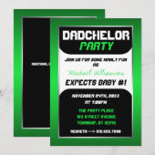 Dadchelor Party - Groene & Zwarte Uitnodigingen (Voorkant / Achterkant)
