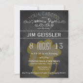 Dadchelor Party Invite in Chalkboard Typografie Kaart (Voorkant)