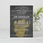 Dadchelor Party Invite in Chalkboard Typografie Kaart (Staand voorkant)
