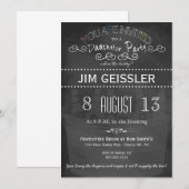 Dadchelor Party Invite in Chalkboard Typografie Kaart (Voorkant / Achterkant)