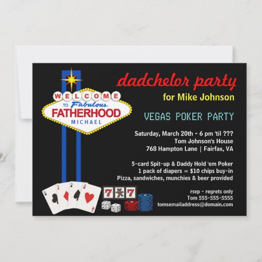 Dadchelor Party - Vegas Casino Style Invitations Kaart (Voorkant)