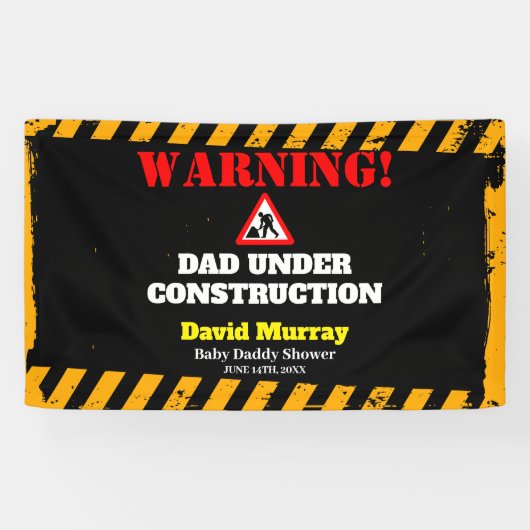 Dadchelor Party | Waarschuwing DAD in aanbouw Spandoek (Horizontaal)