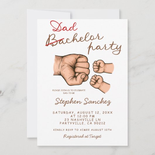 Dadchelor Twins-Baby shower Kaart (Voorkant)