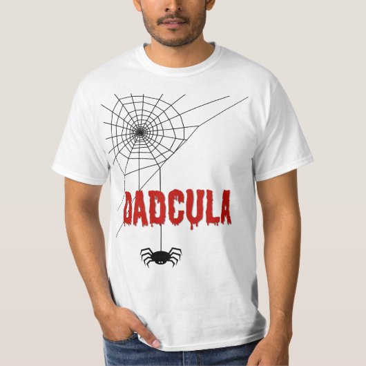 Dadcula Dripping Blood Font and Spider T-shirt (Voorkant)