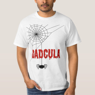 Dadcula druipend bloed-lettertype en spin t-shirt