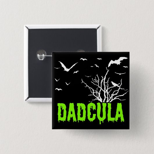 Dadcula Green Dripping Font Flying Bats Button (Voorkant /achterkant)