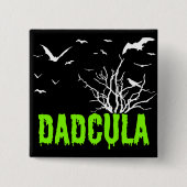 Dadcula Green Dripping Font Flying Bats Button (Voorkant)