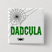 Dadcula Green Driving Font Spider Web Vierkante Button 5,1 Cm (Voorkant)