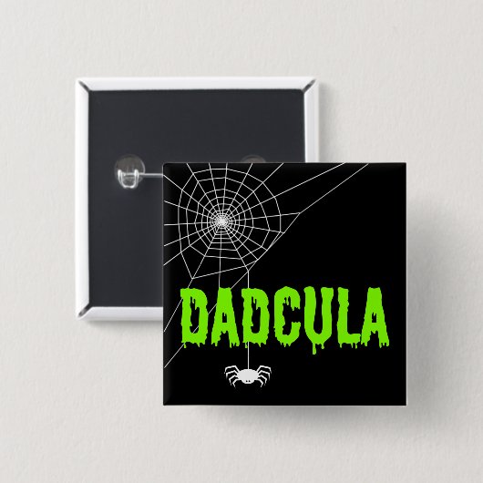 Dadcula Green Driving Font Spider Web Vierkante Button 5,1 Cm (Voorkant /achterkant)