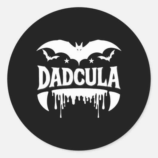 Dadcula Halloween Bat Vampire Fangs Flowing Effect Ronde Sticker (Voorkant)