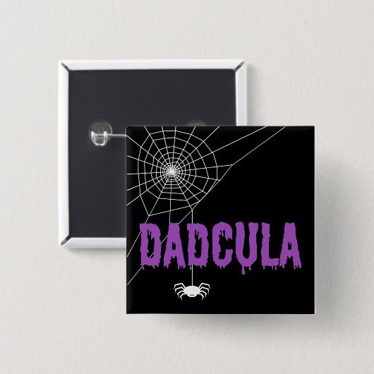 Dadcula Paars Drung Font Spider Web Vierkante Button 5,1 Cm (Voorkant /achterkant)