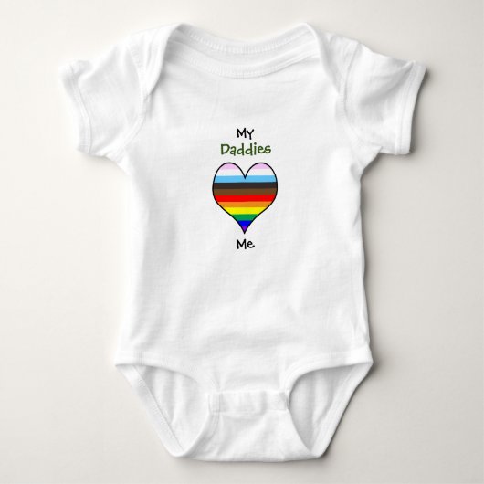 Daddies Rainbow Heart Baby Bodysuit (Voorkant)