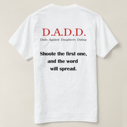 Daddies tegen Daughters Dating T-shirt (Design achterkant)