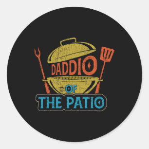 Daddio van de Patio  BBQ Grill Redcue Fathe Ronde Sticker