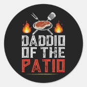 Daddio van de Patio BBQ Ronde Sticker (Voorkant)