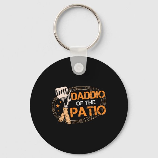 Daddio van de patio grillen worst BBQ Redcue Sleutelhanger (Voorkant)