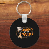 Daddio van de patio grillen worst BBQ Redcue Sleutelhanger (Voorkant)