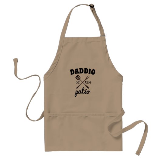 Daddio van het terras leuke BBQ Standaard Schort (Voorkant)