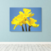 Daddofil Bloemen Canvas afdrukken Blauwe Lucht (Insitu (Houten vloer))