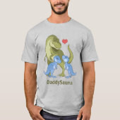 DaddSaurus T-Rex & Twin Baby Boy Dinosaurs T-Shirt (Voorkant)