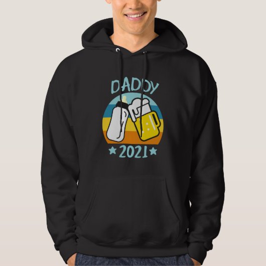 Daddy 2021 Father Baby Birth Men Dad Hoodie (Voorkant)