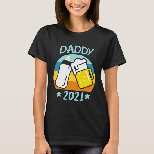 Daddy 2021 Father Baby Birth Men  Dad T-shirt (Voorkant)