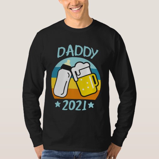 Daddy 2021 Father Baby Birth Men  Dad T-shirt (Voorkant)