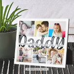 DADDY 6 Foto Collage Gray aangepaste tekst 8x10 Pl Fotoplaat<br><div class="desc">Creëer een kuilfotocollage voor een vader met 6 afbeeldingen, de titel DADDY in een modern, leuk handgedrukt type en gepersonaliseerd met je aangepaste bericht in grijs. PHOTO TIP: Voor de snelste/beste resultaten, kies een foto met het onderwerp in het midden en/of pre-gewas het in een gelijkaardige vorm zoals getoond alvorens...</div>