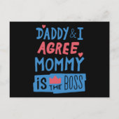 Daddy and I agree Mommy is the boss Briefkaart (Voorkant)