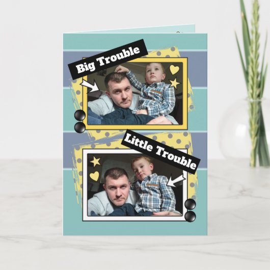 Daddy and me green and yellow foto kaart (Voorkant)