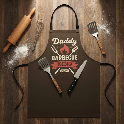 Daddy Barbecue King — Personalized BBQ Apron Schort