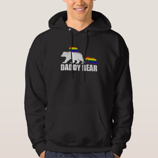 Daddy Bear 2 Kids  Proud LGBT Gay Pride Ally Dad B Hoodie (Voorkant)