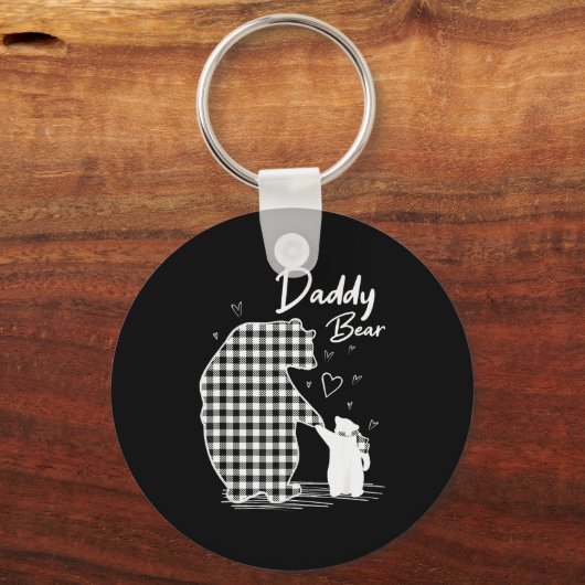 Daddy Bear Christmas Pajama G Buffalo Plaid  Sleutelhanger (Voorkant)