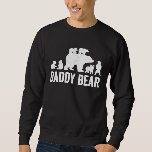 Daddy Bear Fathers Day Funny Six Cub Kids Dad Trui (Voorkant)