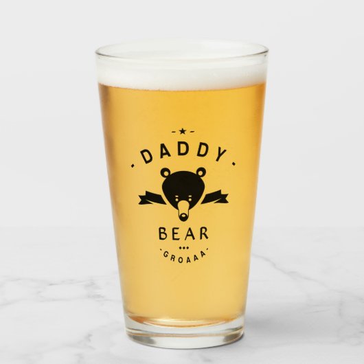 Daddy bear glas (Voorkant gevuld)