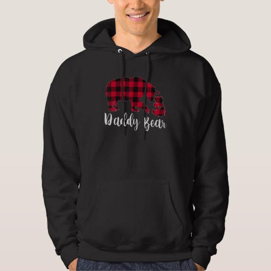Daddy Bear Pajama Red Buffalo Plaid Hoodie (Voorkant)