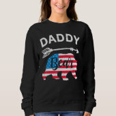 Daddy Bear Papa Bear American Flag 4th of July Fat Trui (Voorkant)