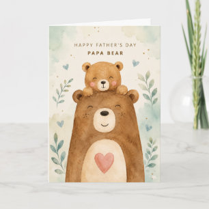 Daddy Beer en Little Bear Vaderdag Kaart