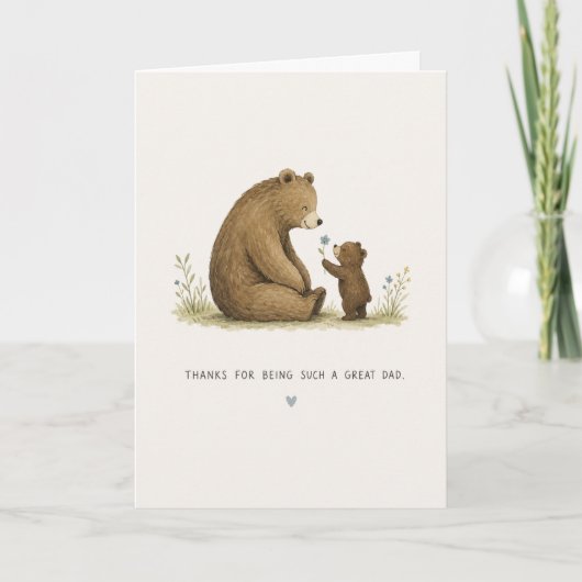 Daddy Beer en Little Bear Vaderdag Kaart (Voorkant)