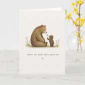 Daddy Beer en Little Bear Vaderdag Kaart (Gele Bloem)
