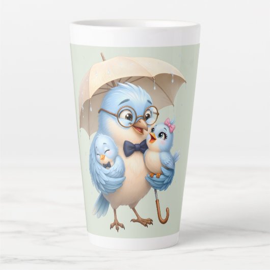 Daddy Bird Familie Latte Kop (Voorkant)