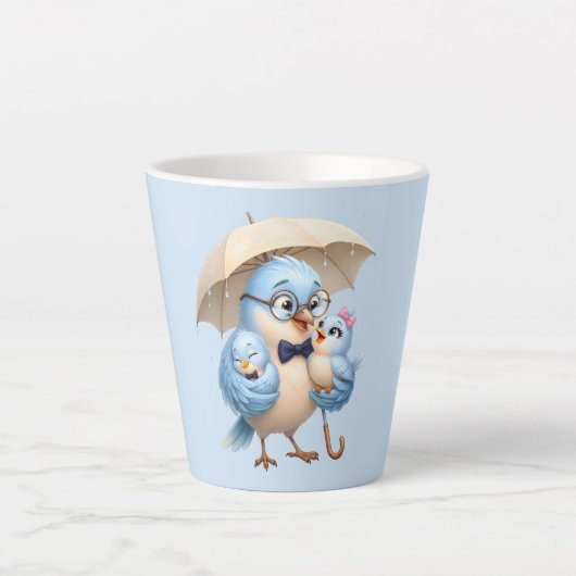 Daddy Bird Latte Mok Geschenk Familie Liefde (Voorkant)