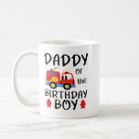 Daddy Birthday Boy Fire Truck Toddler Firefighter Koffiemok<br><div class="desc">Papa Birthday Boy Fire Truck Toddler Firefighter Party T-Shirt</div>