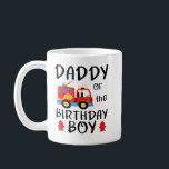 Daddy Birthday Boy Fire Truck Toddler Firefighter Koffiemok<br><div class="desc">Papa Birthday Boy Fire Truck Toddler Firefighter Party T-Shirt</div>