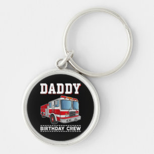 Daddy Birthday Crew Fire Truck Thema Familiewedstr Sleutelhanger