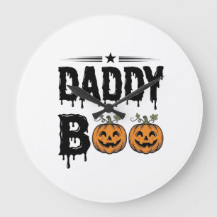 Daddy Boo Vintage Halloween Pompoen Shirt Ontwerp_ Grote Klok