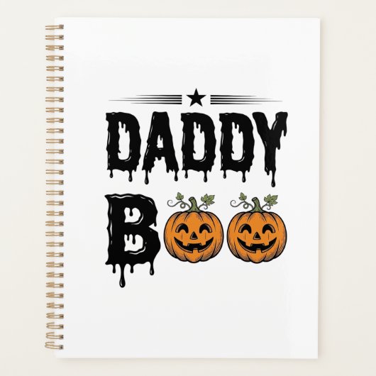 Daddy Boo Vintage Halloween Pompoen Shirt Ontwerp_ Planner (Voorkant)