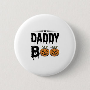 Daddy Boo Vintage Halloween Pompoen Shirt Ontwerp_ Ronde Button 5,7 Cm